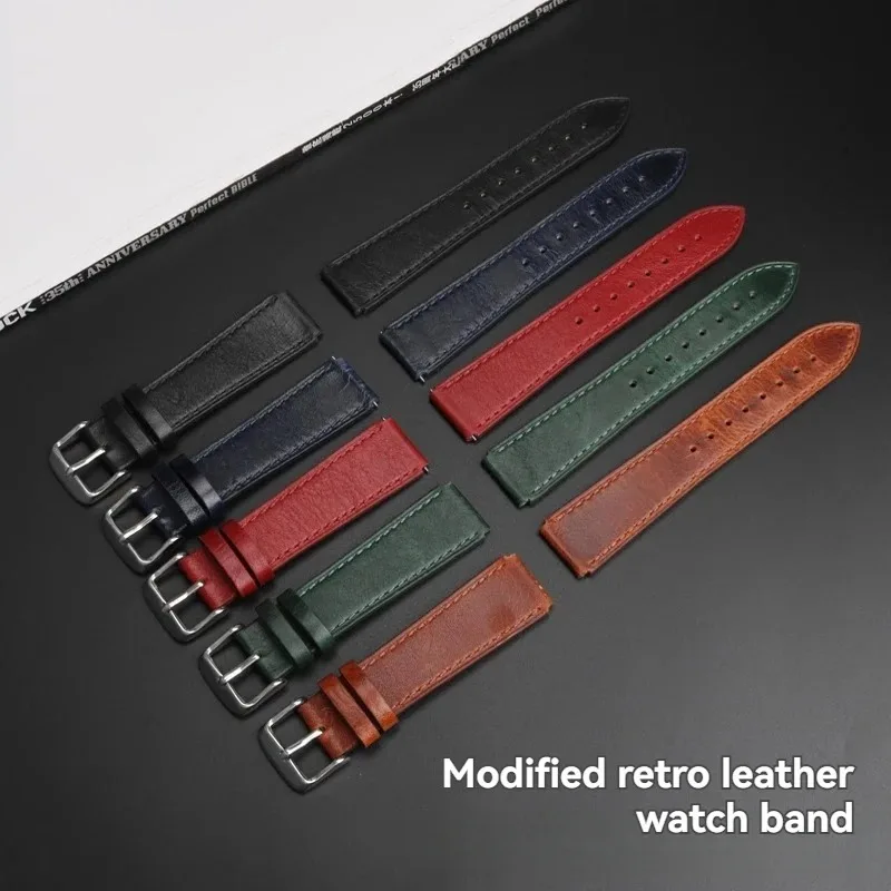 AE1200 Case Mod Kit for Casio 3299 AE-1200 AE-1200wh AE1300 Bezel Glass Stainless Steel Calfskin Vintage Cowhide Watch Strap