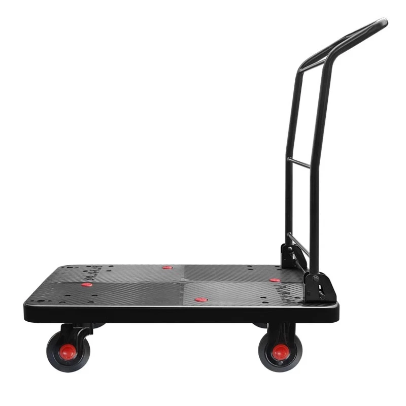 

Flat trolley pulling goods ultra-static folding
