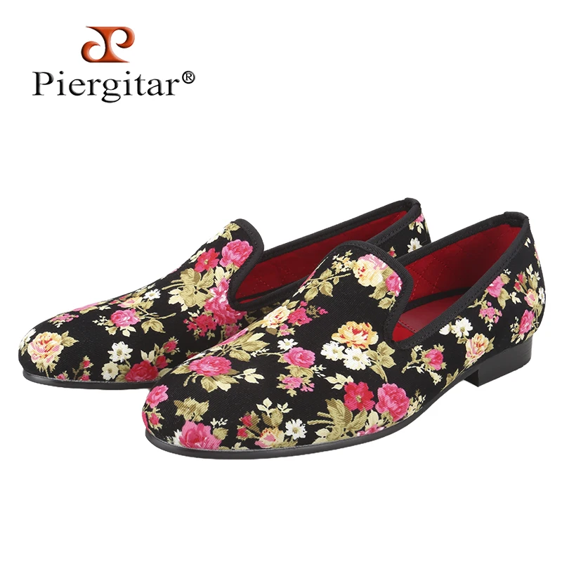 

Piergitar весна/лето новые цветы и зеленые листья с принтом хлопчатобумажной ткани мужские тапочки для курения лоферы без шнуровки в китайском стиле