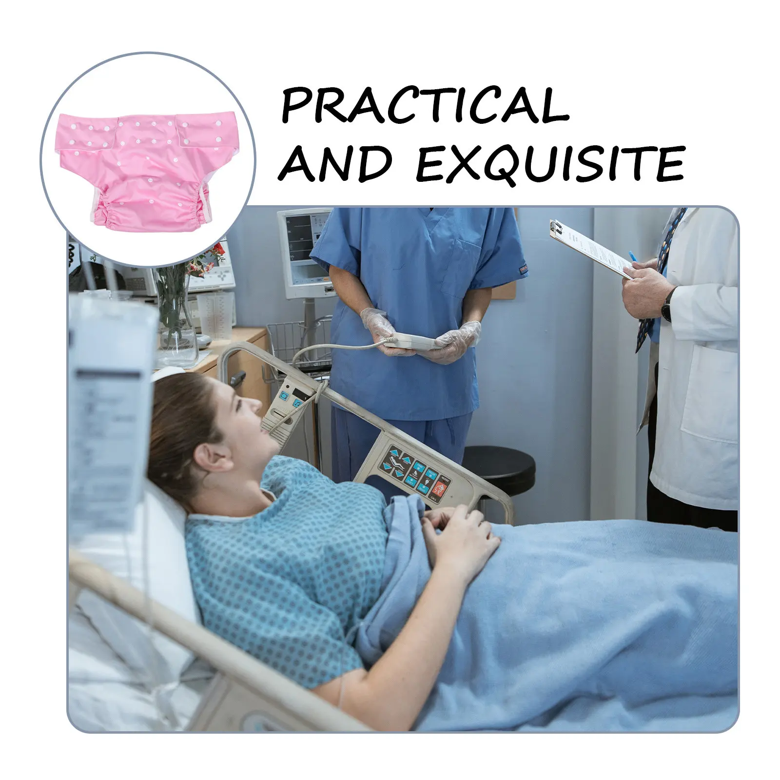 

2 шт. многоразовые тканевые подгузники для взрослых, для пожилых людей, женщин, подростков, моющиеся, непромокаемые, водонепроницаемые трусы при недержании