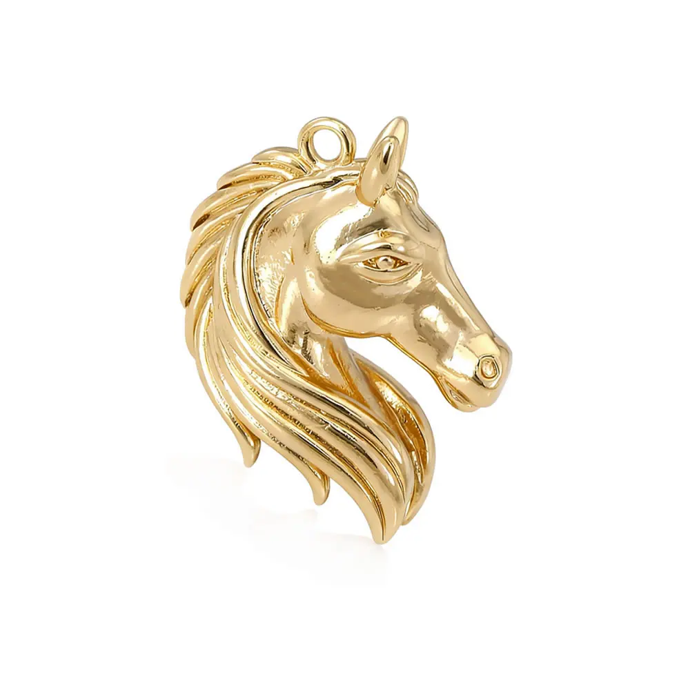 18K Gold Color Brass Horse Charms Pendants High Quality Diy Necklace Earrings Jewelry Accessories Making Supplies view 3
