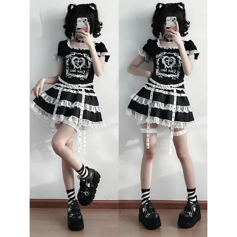 Scarpe con plateau gotiche per donna Street Style Girls Lolita Scarpe con zeppa Poker Joker Regalo di Halloween Mary Janes Scarpe da donna Tacones