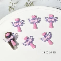 10 pezzi resina Magic Stick Anime Sailor Moon Nail Charm ali d'angelo fiocco decorazione per unghie fai da te