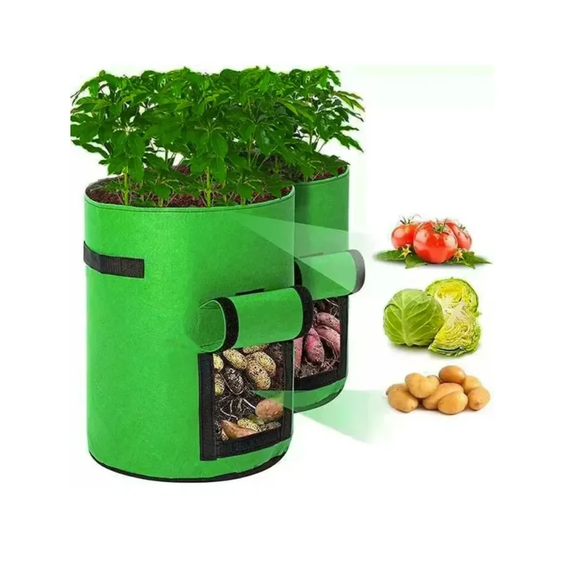 Large Diameter Vegetable Plant Seedling Bag Garden Felt Potato Planting Bag Non-Woven Felt Potato Growing Bucket