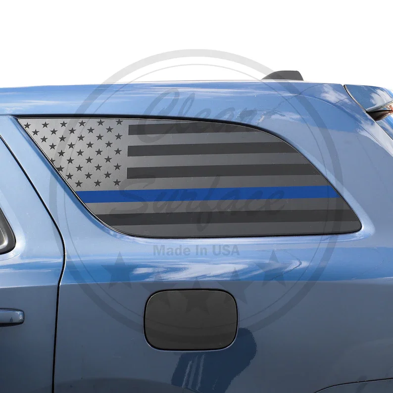 

Fits 2014-2021 Dodge Durango Rear Quarter Window American Flag Blue Red Line Vinyl Decal Stickers 2014 2015 2016 2017 2018 2019