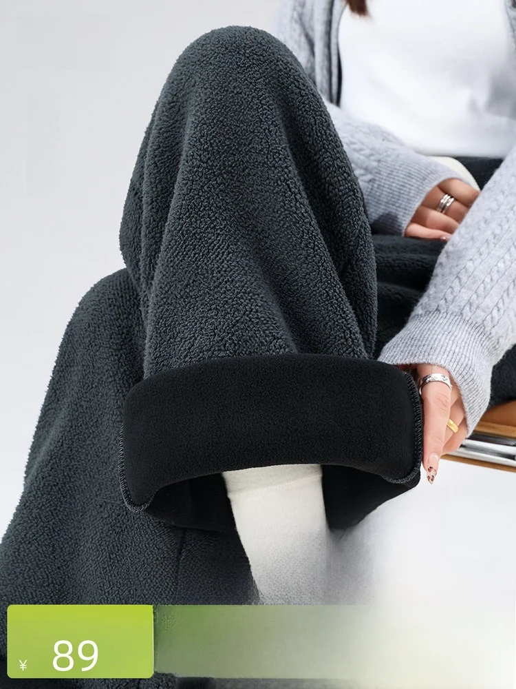 

Женские широкие брюки Snow Flying на флисовой подкладке, весенняя спортивная одежда, с естественной линией талии, в американском стиле, из полиэфирного волокна, теплые брюки