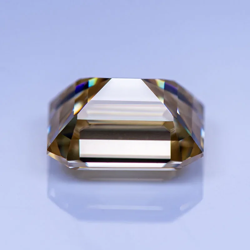 Moissanite Lab Grown Diamond Tea Yellow Natural Color Emerald Cut Gemstone For Charms Women Jewelry Making With GRA Certificate