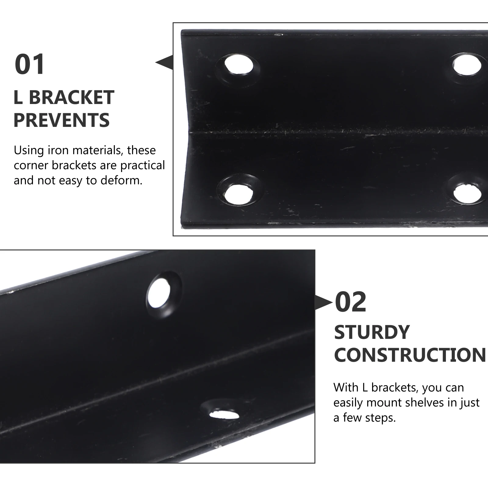 

4 Pcs shaped Cabinet Shelf Brackets Brackets 2mm Thick 90 Degree Shelf Holder Detachable Corner Support Metal Hardware