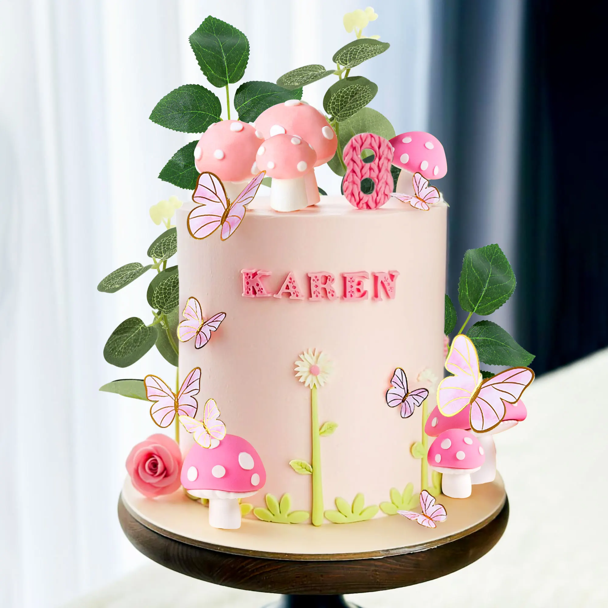 LaVenty Rosa Pilz Haus Kuchen Dekoration Pilz Kuchen Dekoration Fee Kuchen Dekoration Garten Fee Kuchen Dekoration – Detail 4