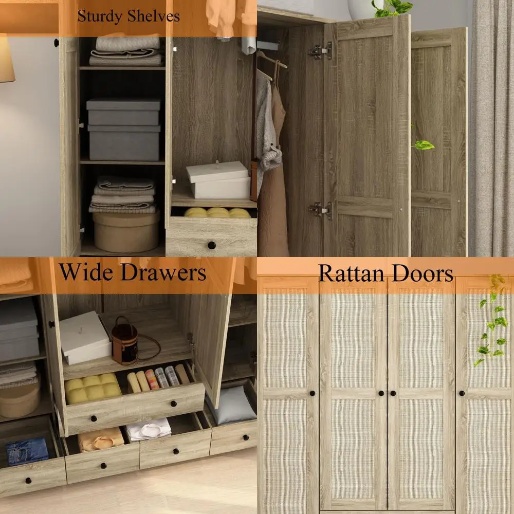 7-Shelf Wooden Armo…