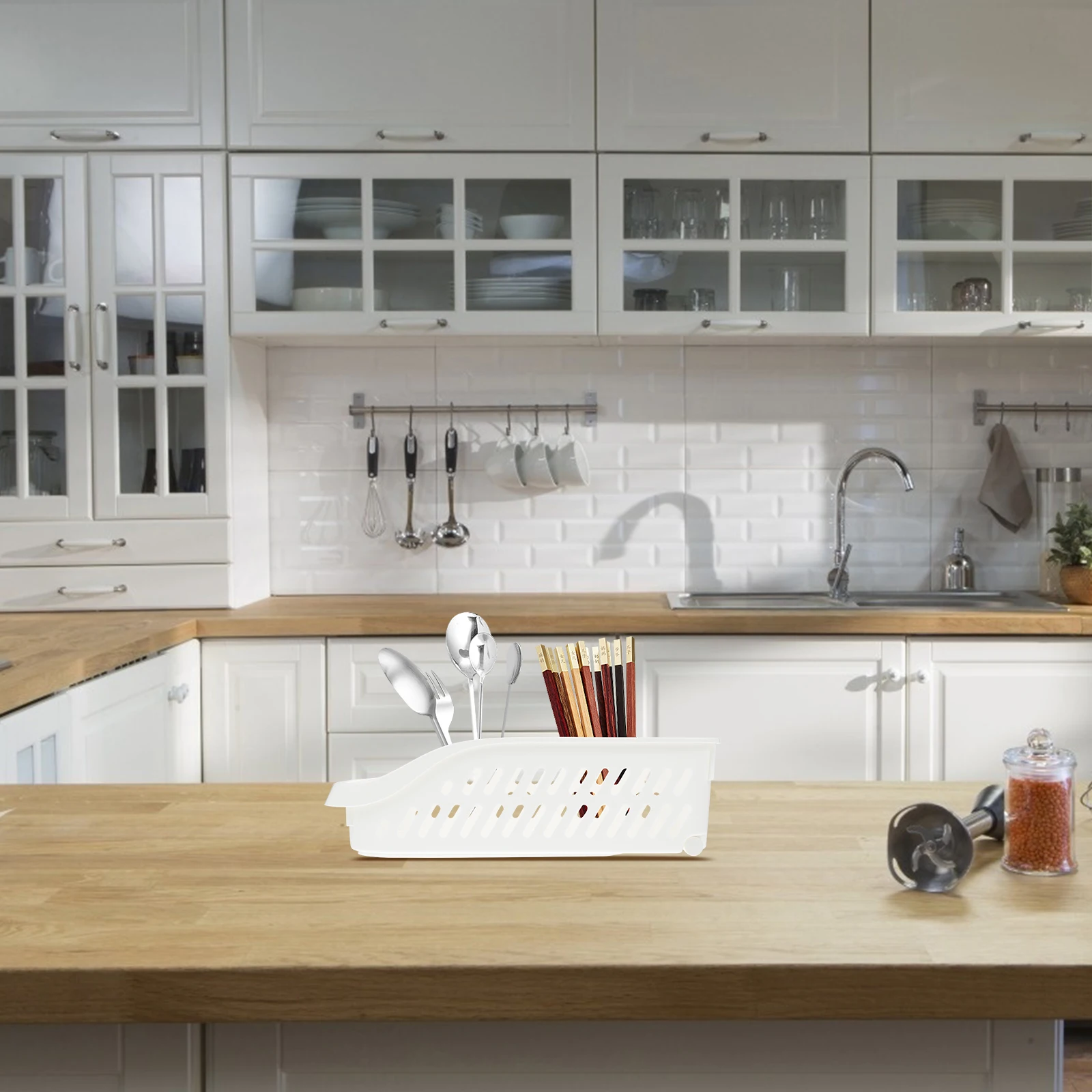 

1Pcs Desktop Storage Box White Plastic Sturdy Sundries Storage Container Organize Cosmetics Jewelry Watches Home Office