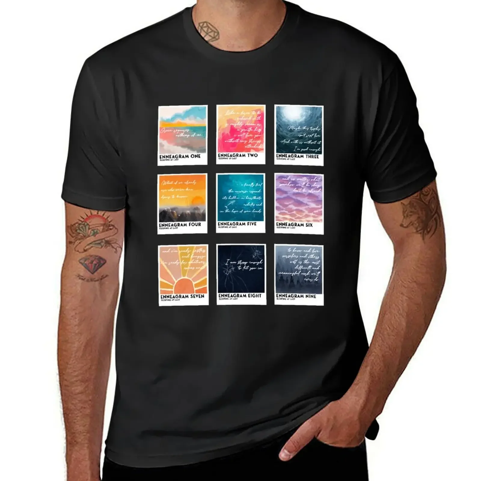 Sleeping At Last Enneagram 1 - 9 Collection Atlas T-Shirt graphics summer tops mens t shirts pack