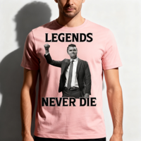 Legends Never Die Charlie Kirk Summer Men's and Women's T-shirt Short Sleeved Men's and Women's Street Wear Human Rights Top