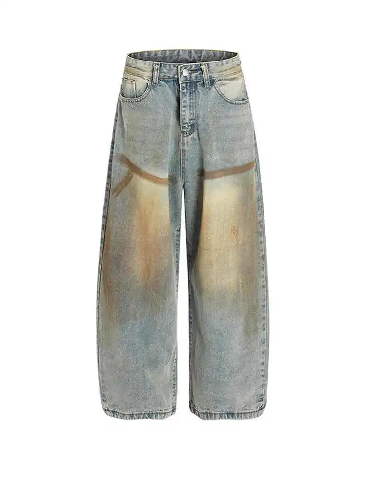 

Women Blue Baggy Ripped Jeans Harajuku Vintage Y2k Denim Trousers Japanese 2000s Style Oversize Grunge Jeans Pants Clothes 2025