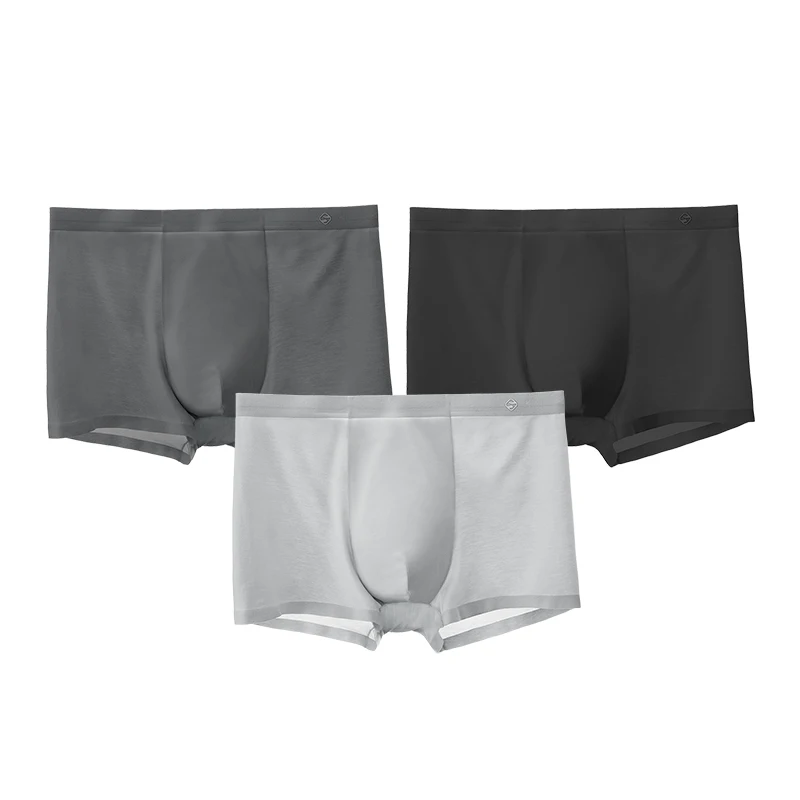 SUJIIN 3Pcs/Lot Men Panties Underwear Breathable Cotton Crotch Panties Modal Boxers Man 5A Antibacterial Panty Gift Box MR001