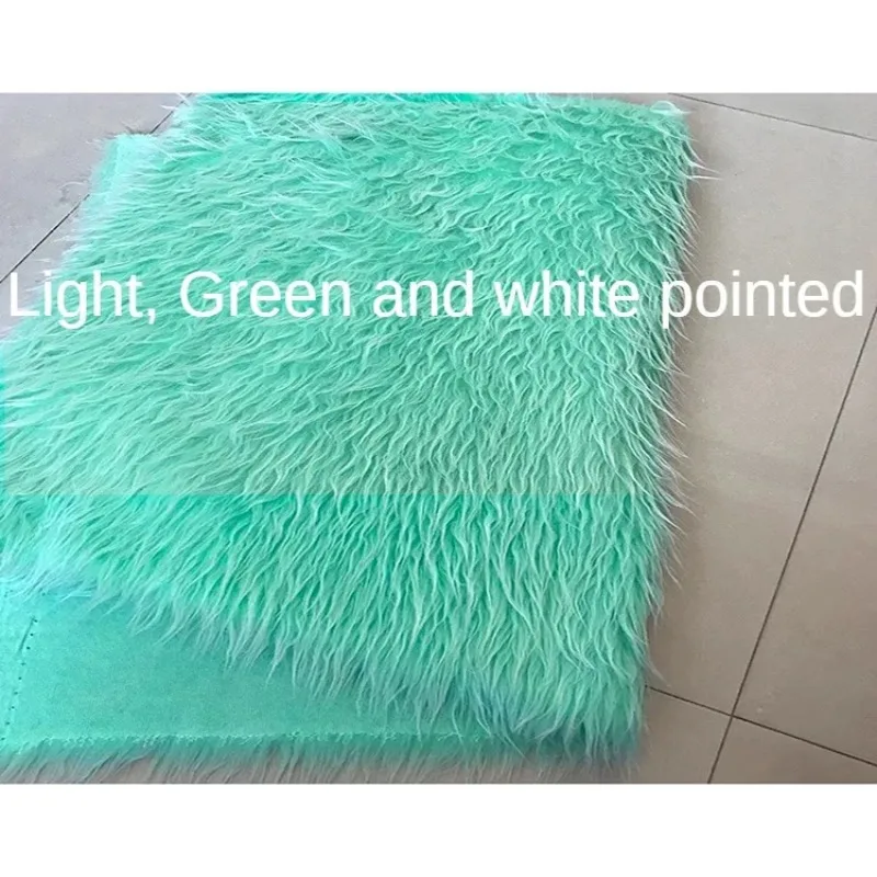 Long Hair Plush Fabric By The Meter for Upholstery Counter Toys Props Diy Sewing Fur Cloth Soft Warm Comfortable Plain Green Red