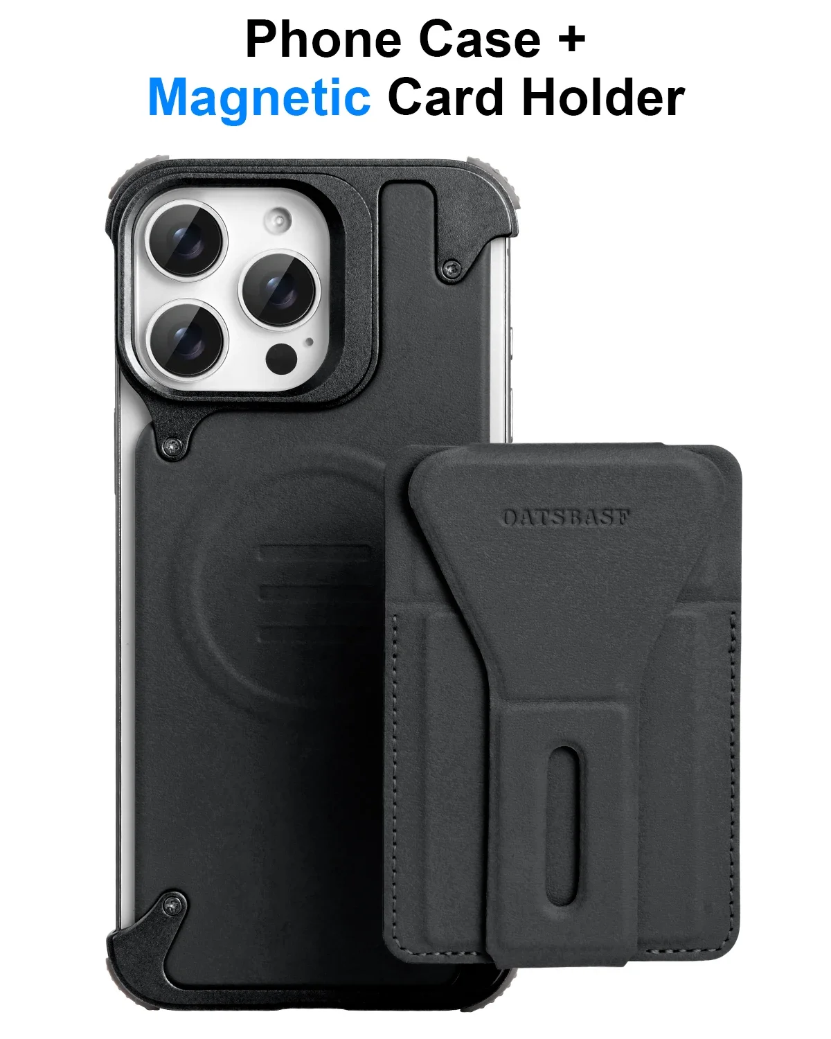 Eary Card Case voor iPhone 16 Pro Max Magnetische telefoonhoes Afneembare portemonneehouder Cameralensstandaard Frameloze lederen hoes Shell