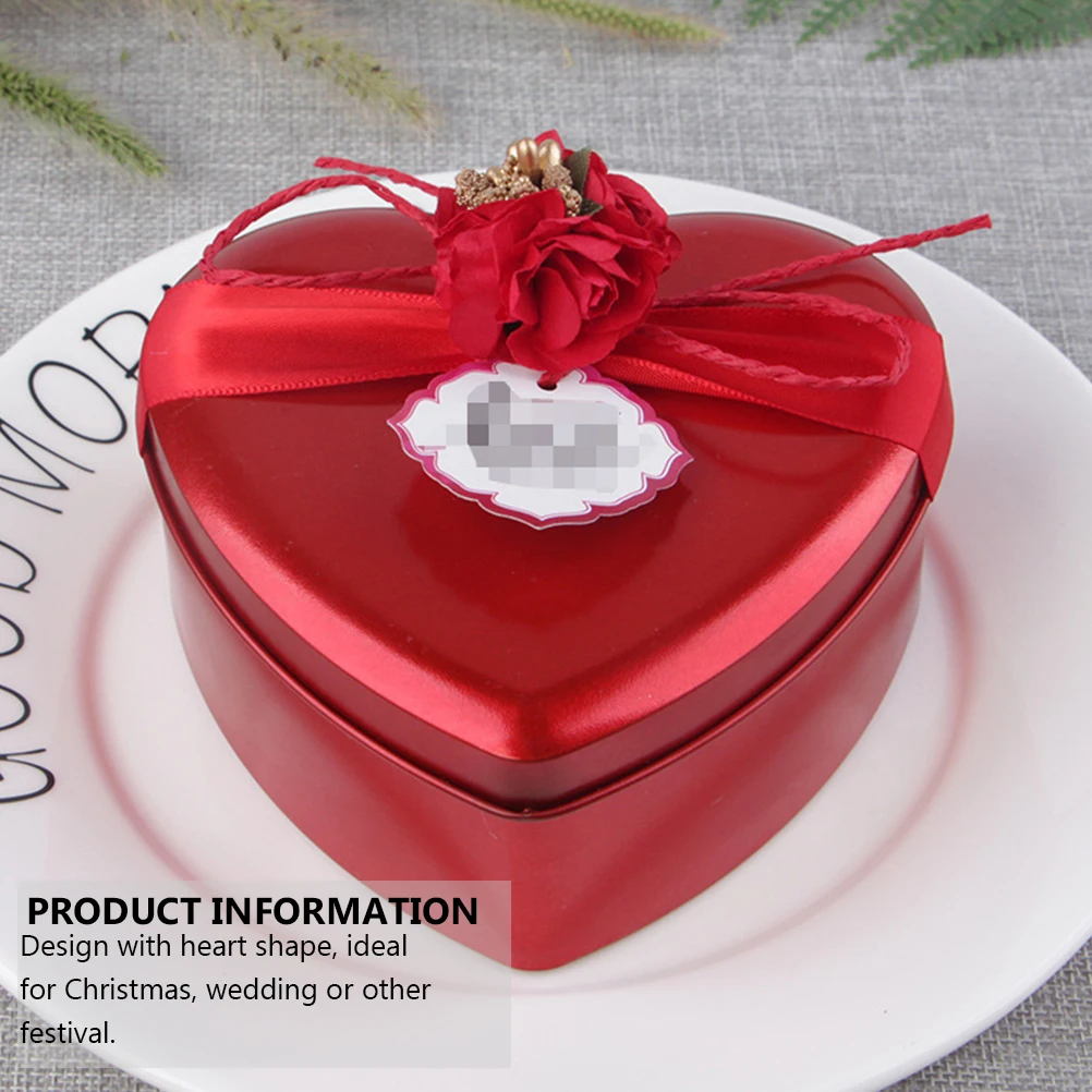 

12Pcs Adorable Heart Shaped Tinplate Boxes for Christmas Weddings Portable Biscuit Candy Storage Candy Box Biscuits Box