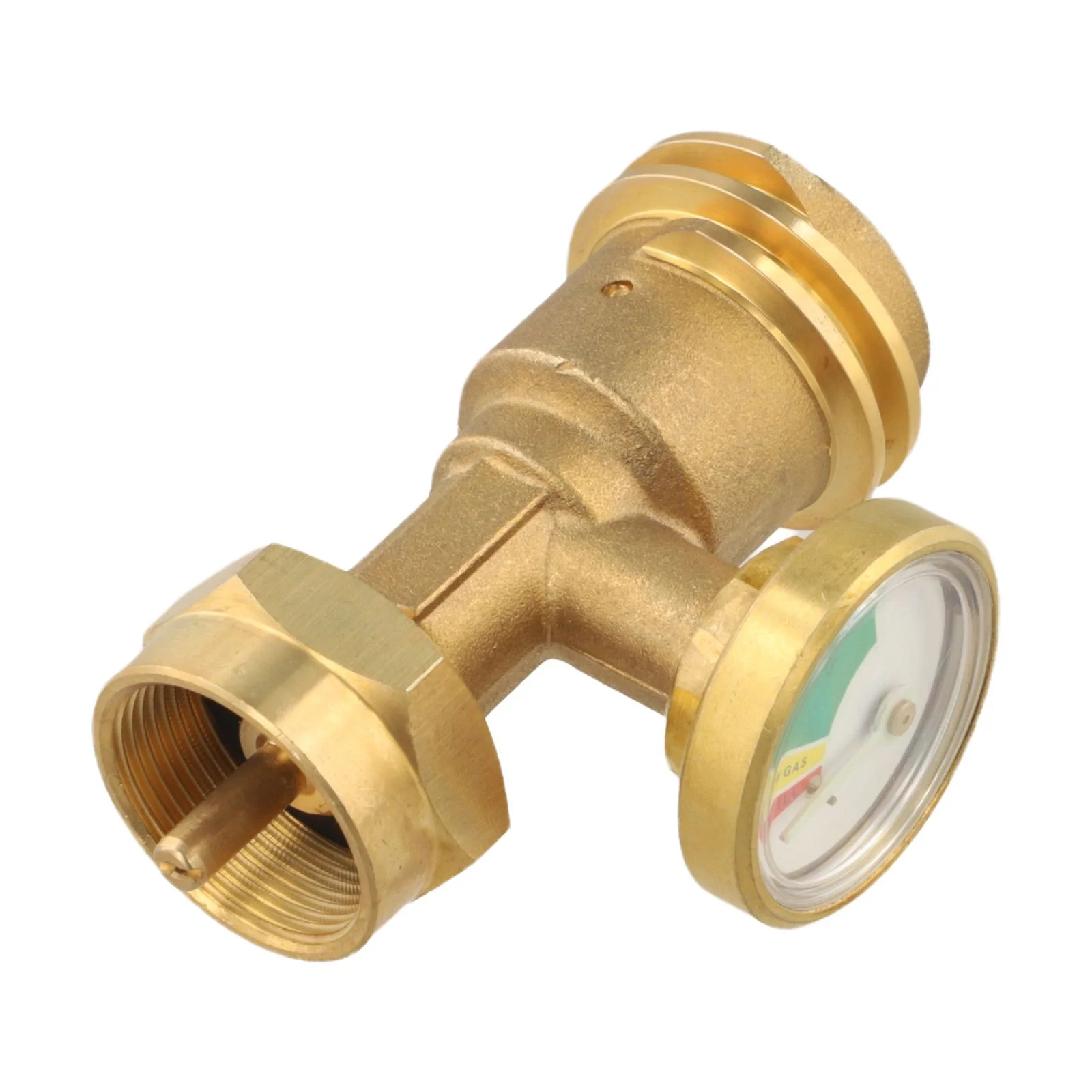 Camping Use European Connection Brass Gas Adapter For European Cylinders Integrated Monitoring Long-Lasting Use