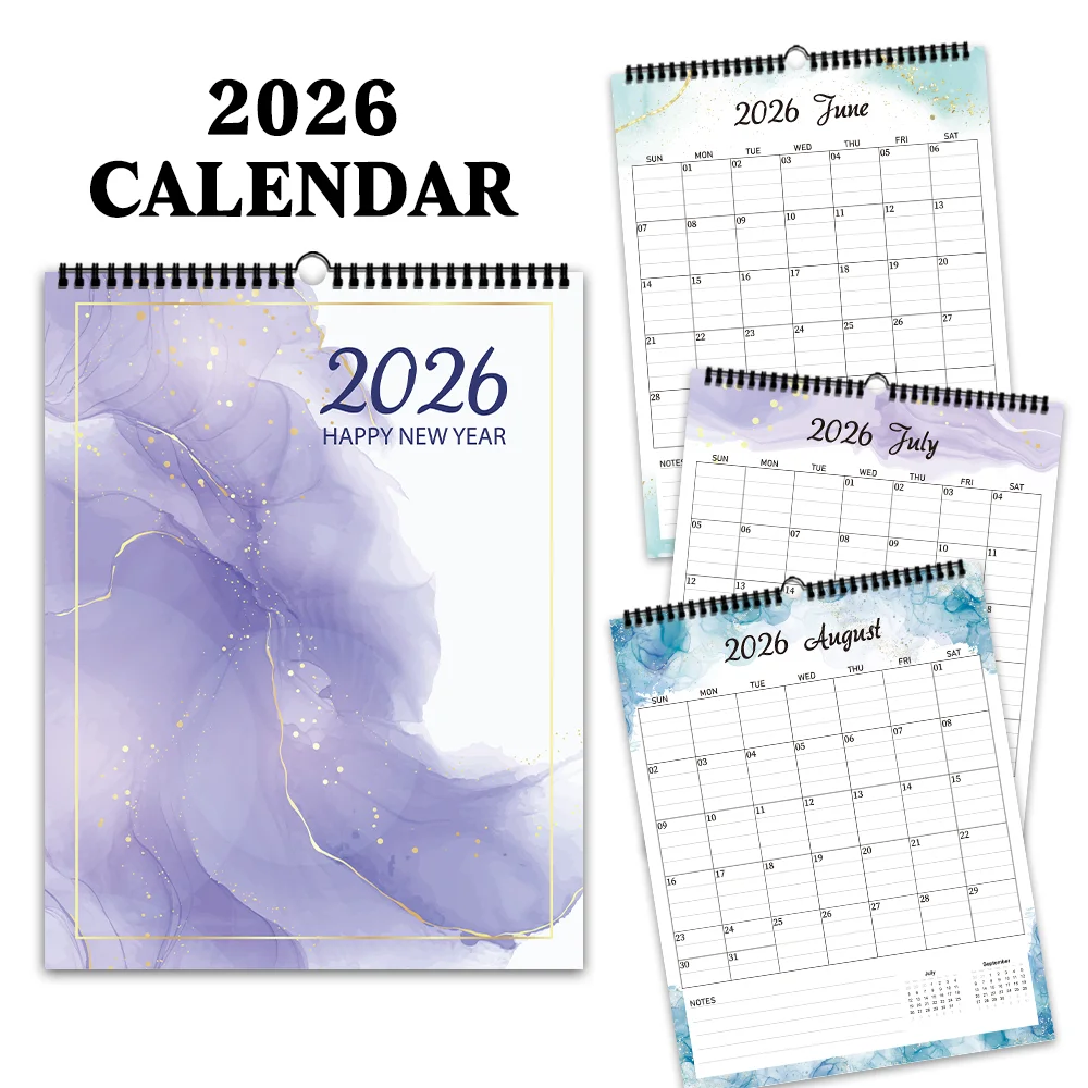 1 قطعة تقويم حائط 2026، سلسلة ألوان مائية بسيطة، خطة شهرية لمدة 12 شهرًا، هدية مثالية لأعياد الميلاد وعيد الميلاد ورأس السنة الجديدة #6