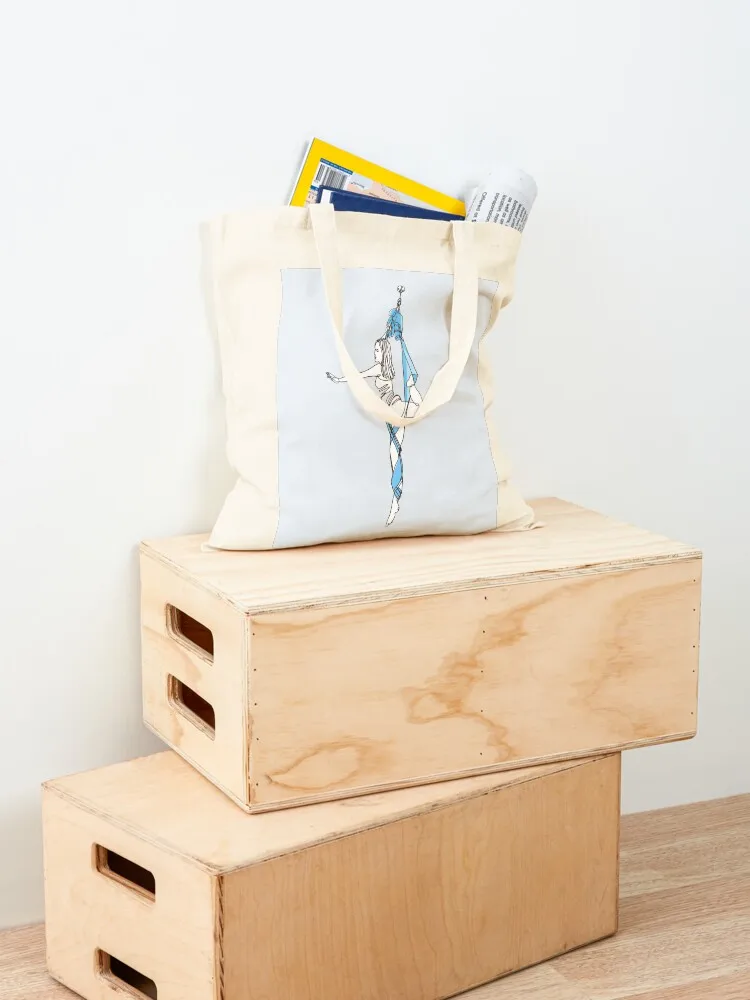 Aerial Yoga - Light Blue Tote Bag large tote shopper bags the woman