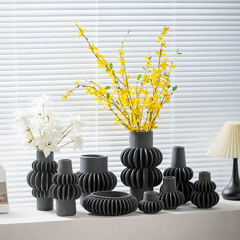 Nordic minimalist ceramic origami vase ornament living room bedroom desktop flower arrangement container wedding decoration vase