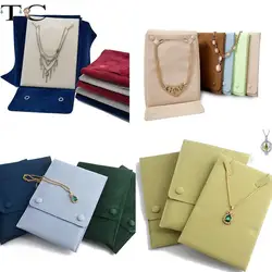 New Jewelry packaging Bags Pearl Necklace Pendant Storage Bag Bracelet Storage Display Roll Bag Buckle Velcro Money Storage Bag