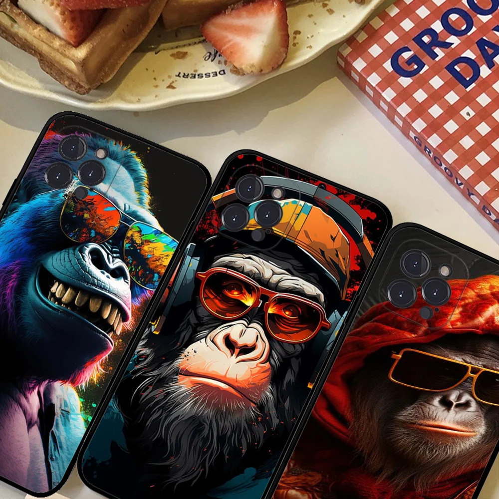 Funda de teléfono COOL Monkey Gorilla Ape para IPhone 16 15 8 7 6 6S Plus X SE XR XS 14 11 12 13 Mini Pro Max