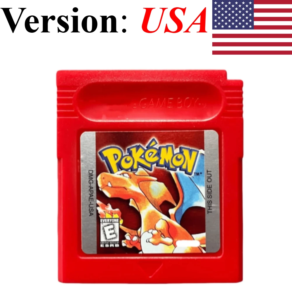7 Pokémon 16-Bit GBC Spielmodule in Rot, Blau, Grün, Gold, Silber, Kristall, Französische/Spanische/Deutsche/Englische Version
