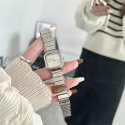 Stainless Steel Strap Quartz Watch Women Retro Small Square Dial Watch Female Gift Wristwatch Dropshipping Reloj Mujer Elegante