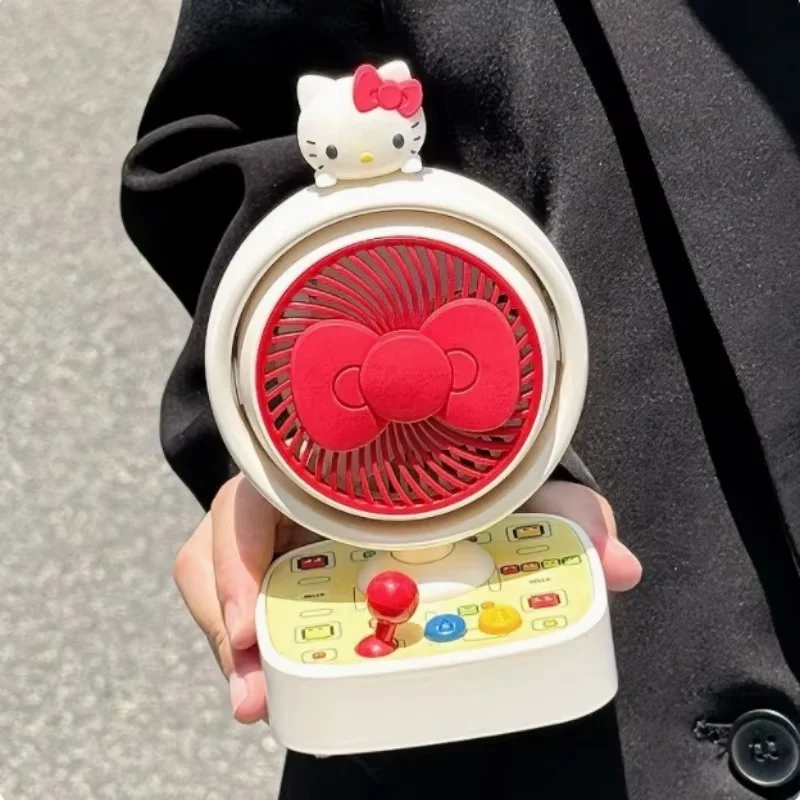 

Sanrio Hello Kitty Big Wind USB-зарядка Портативный вентилятор с милым мультяшным дизайном для студенческого общежития, прикроватной тумбочки и офисного настольного компьютера