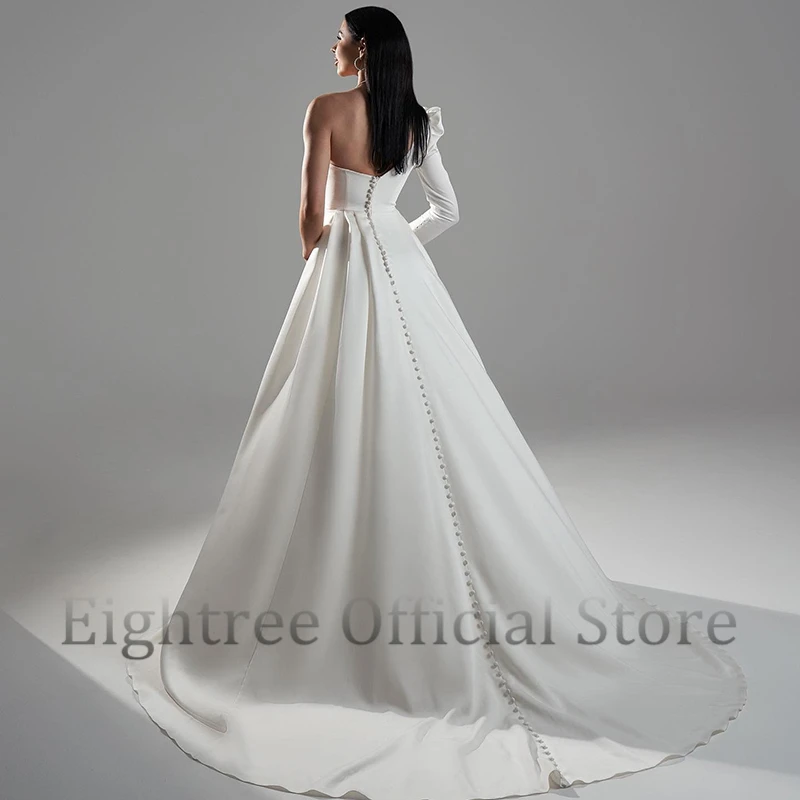 Eightree Elegant Mermaid Wedding Dresses Boho Beach One Shoulder Split Bridal Dress White Princess Evening Prom Gown Custom Size