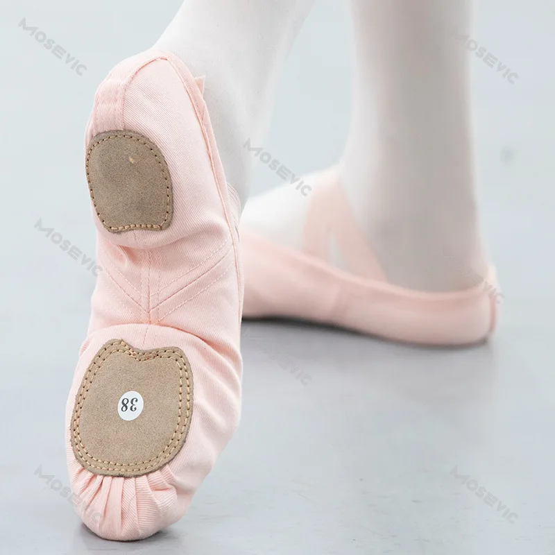 Woman Shoes Elastic Bandage Professional Ballet Shoes Stretch Canvas Mesh Ballet Slippers Dance Pointe Shoes Ballerina Flats