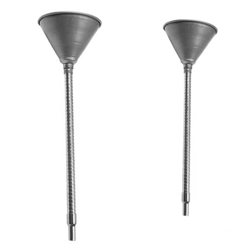 630mm Flexible Iron Funnel Car Metal Filling Extension Pipe Fluids Water Oil Filter Funnels Motorcycle Engine Refueling Snap