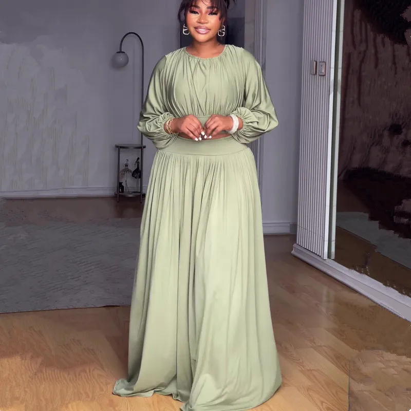 New African Fashion Autumn Women 2 piece Sets Long Sleeve Top and Long Skirt Set Ladies Casual Dress Set Wholesale Dropshipping