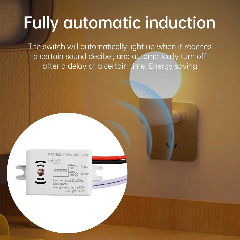 Sound Voice Sensor Switch Smart Switches Module Detector Auto ON/Off Switch Voice Control Switch Stair Corridor Home Improvement