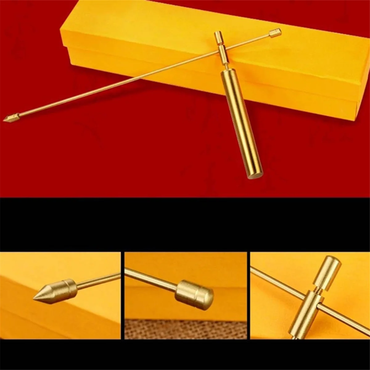 2pcs Copper Dragon Seeking Dowsing Rod Outdoor Energy Water Witching Adjustable Detector Measuring Detachable Tool ZJY