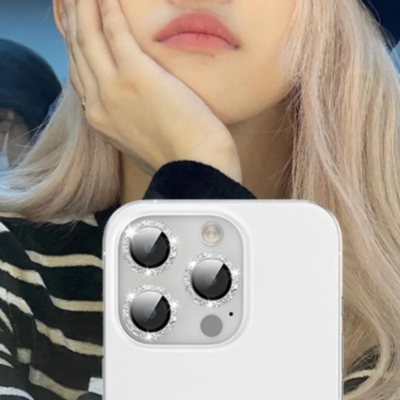 

2-3Pcs Shinny Camera Lens Protector For IPhone 16 15 Pro Max 14 Plus 12 13 Mini Metal Ring Tempered Glass Back Lens Cap