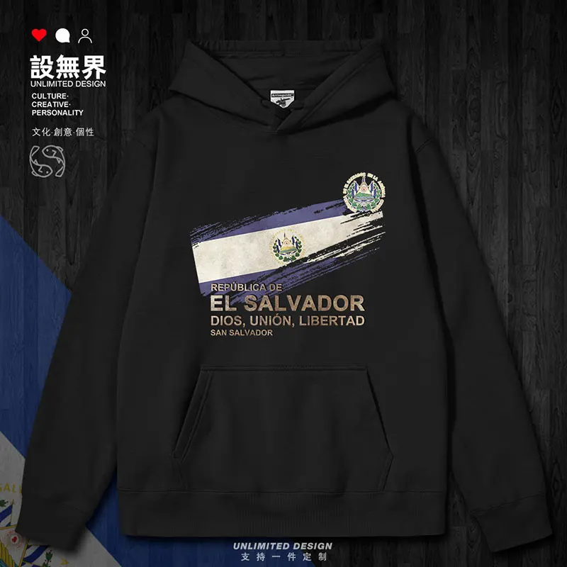 Salvadoran flag symbolizes national retro mens hoodies men streetwear white sweatshirt Sportswear casual clothes autumn winter