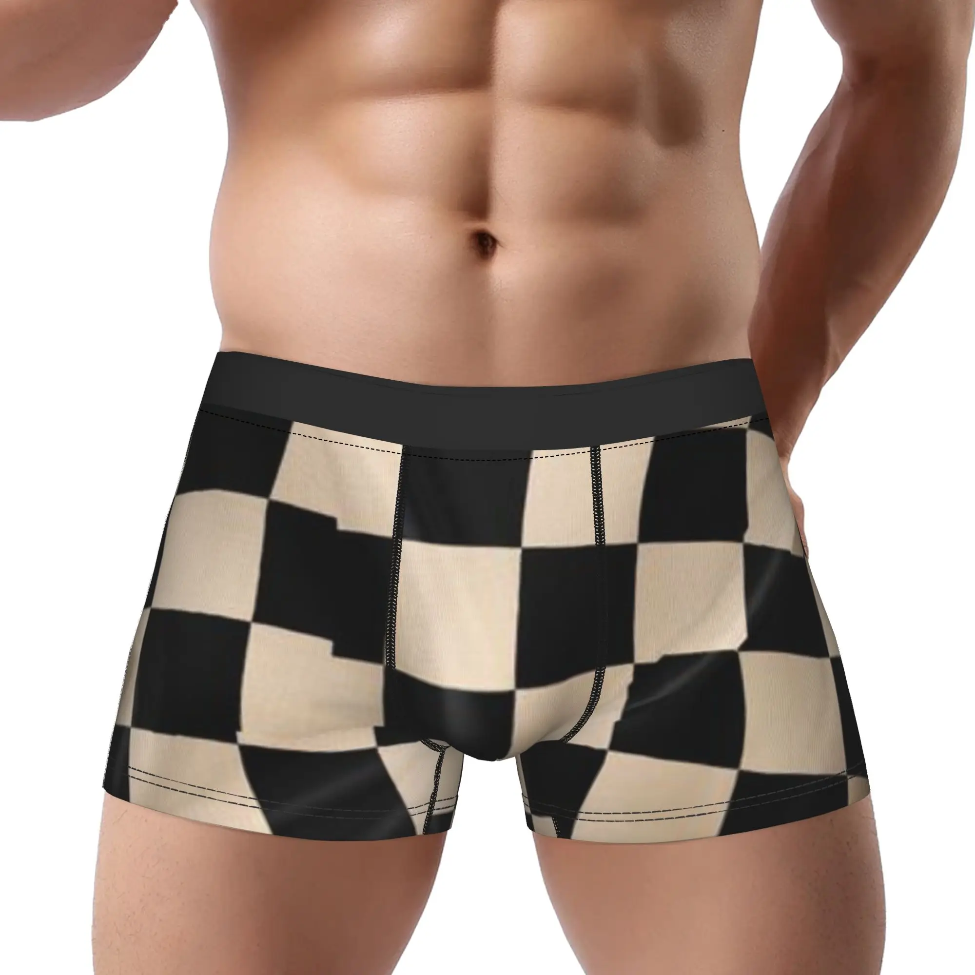 Check Pattern (5) Checkerboard Underpants Homme Panties Male Underwear Ventilate Shorts Boxer Briefs