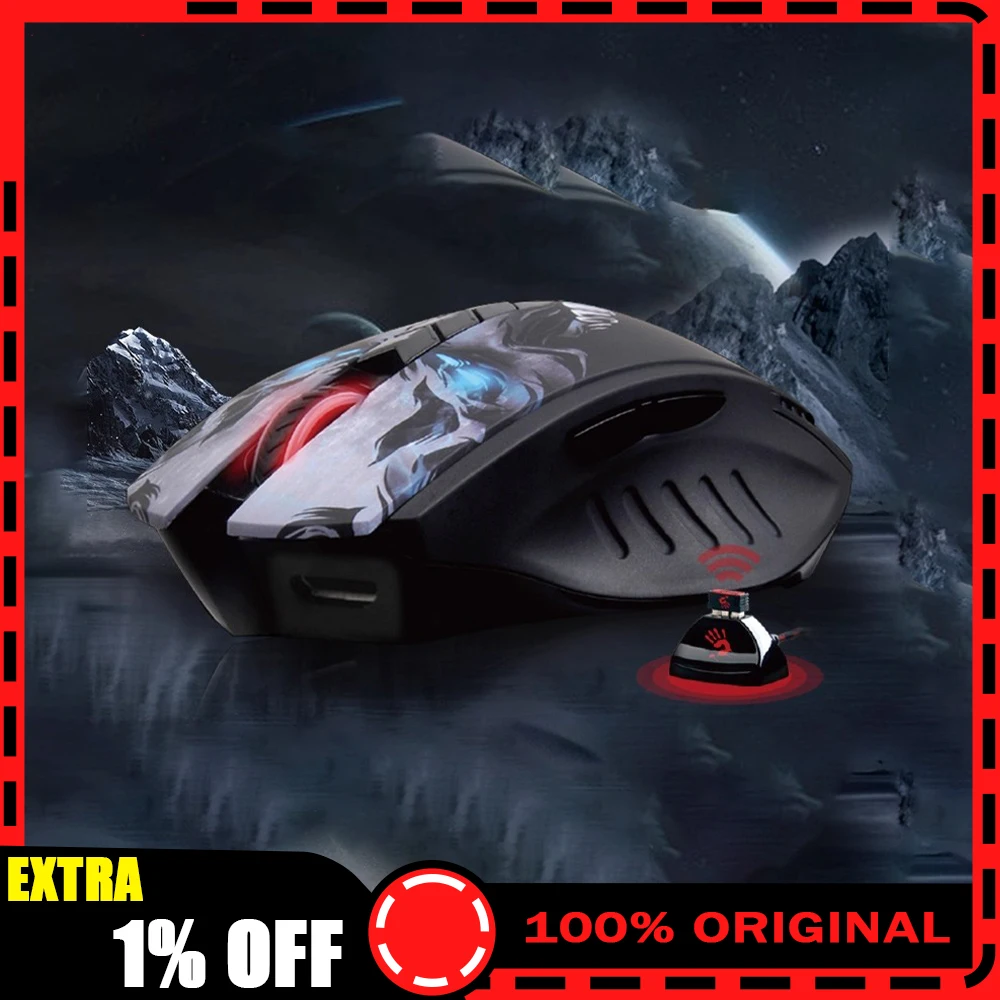 

A4tech Bloody R80 PLUS Wireless Mouse USB 2.4GHz Ergonomic 5000dpi Macro Programming Pc Laptop Accessories E-sports Gaming Mouse