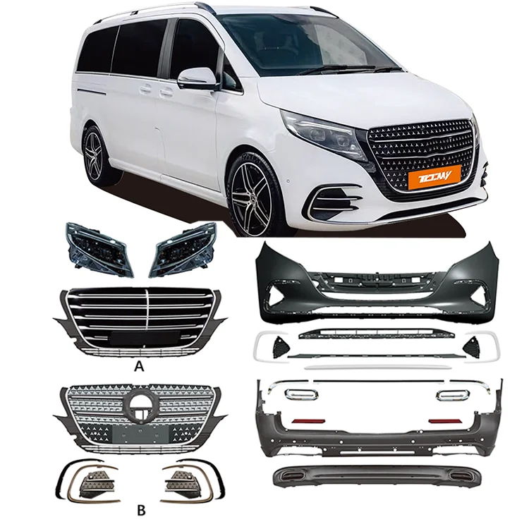 

Upgrade Body Kit Include Front and Rear Bumper Assembly with Grille for Mercedes Benz Vito 2016-2024