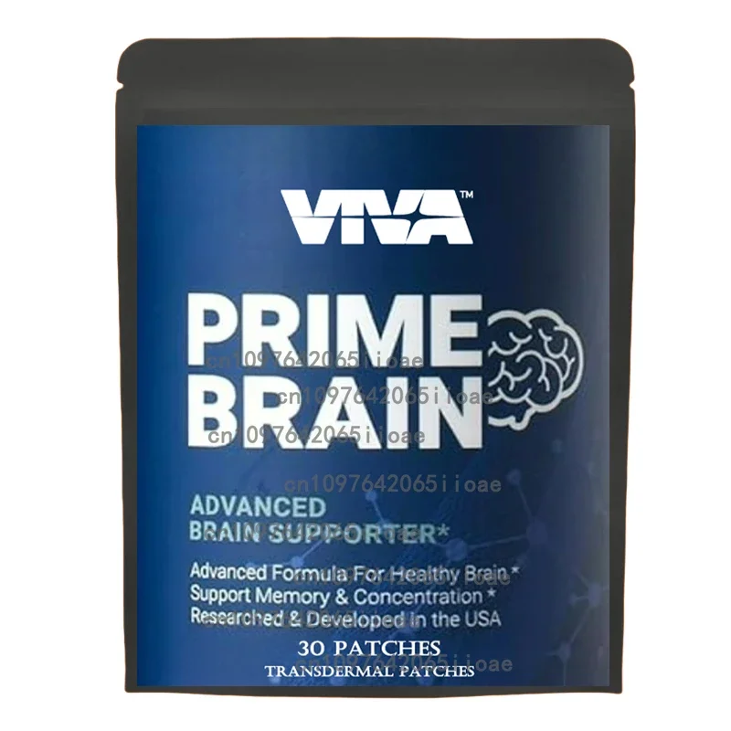 

30 патчей Prime Brain Transdermal Patches Гинкго Билоба, гриб льва, витамин B12 для памяти, поддержка фокуса