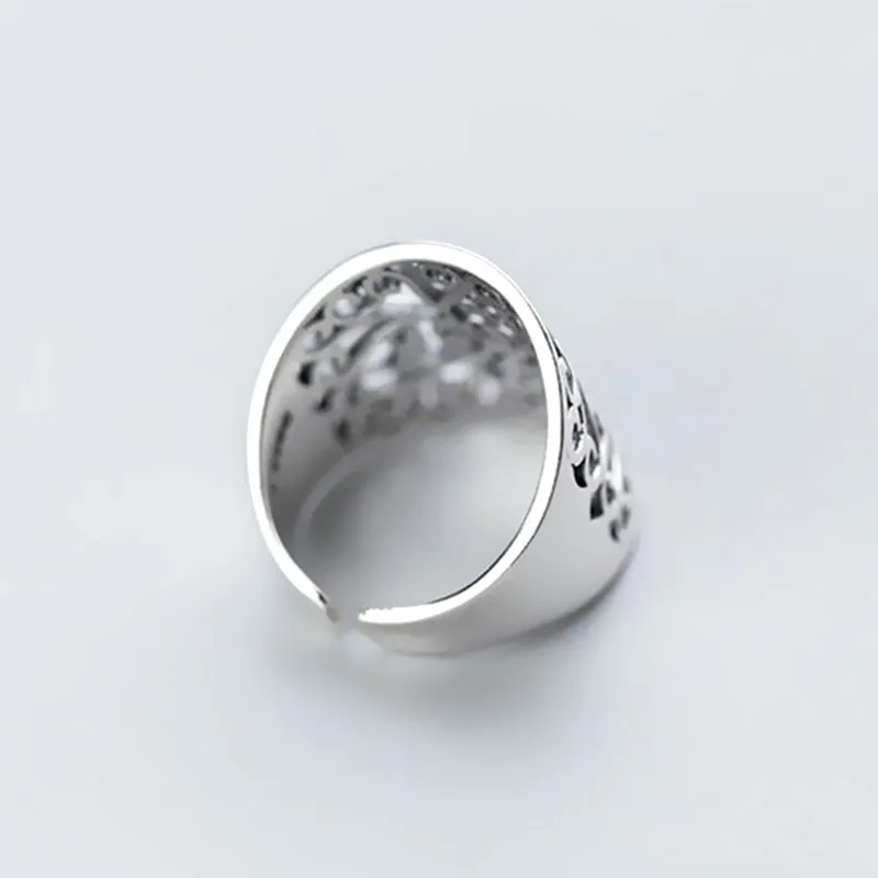 خواتم زفاف من الفضة الإسترليني عيار 925 على شكل زهرة مجوفة للنساء مجوهرات مصممة فاخرة للخطوبة GaaBou