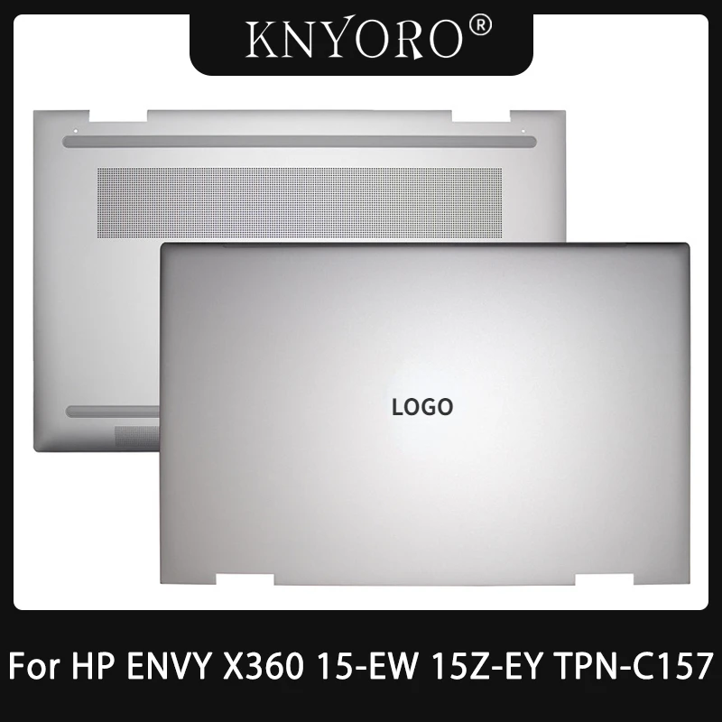 Peças originais do portátil para HP ENVY X360 15-EW 15Z-EY, tampa traseira LCD, tampa traseira superior, caixa base inferior, prata, TPN-C157, TPN-C158, Novo