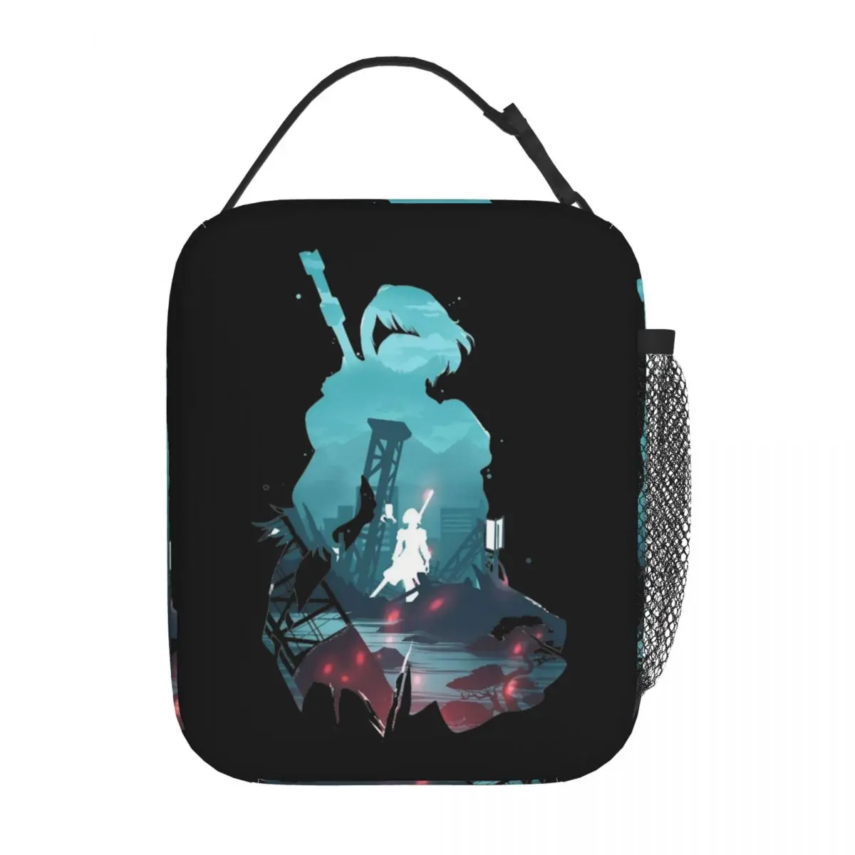 Nier Automata 2B Waifu Game Thermal Insulated Lunch Bags for Travel Portable Food Bag Container Cooler Thermal Lunch Boxes