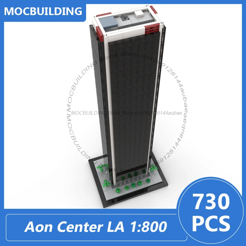 Aon センター LA 1:800 スケール ロサンゼルス建築模型 Moc ビルディングブロック DIY 組み立てレンガ ディスプレイ クリスマスおもちゃ ギフト 730PCS