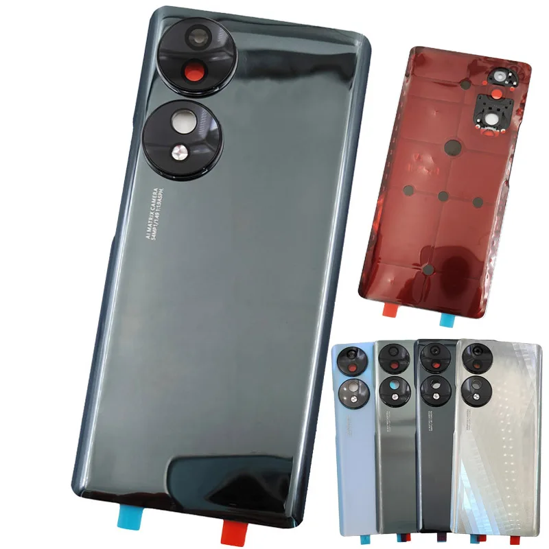 

100% A +++ Стеклянная задняя крышка для Honor 70, жесткая крышка батарейного отсека, задний корпус, чехол с объективом камеры, клейкие инструменты, логотип