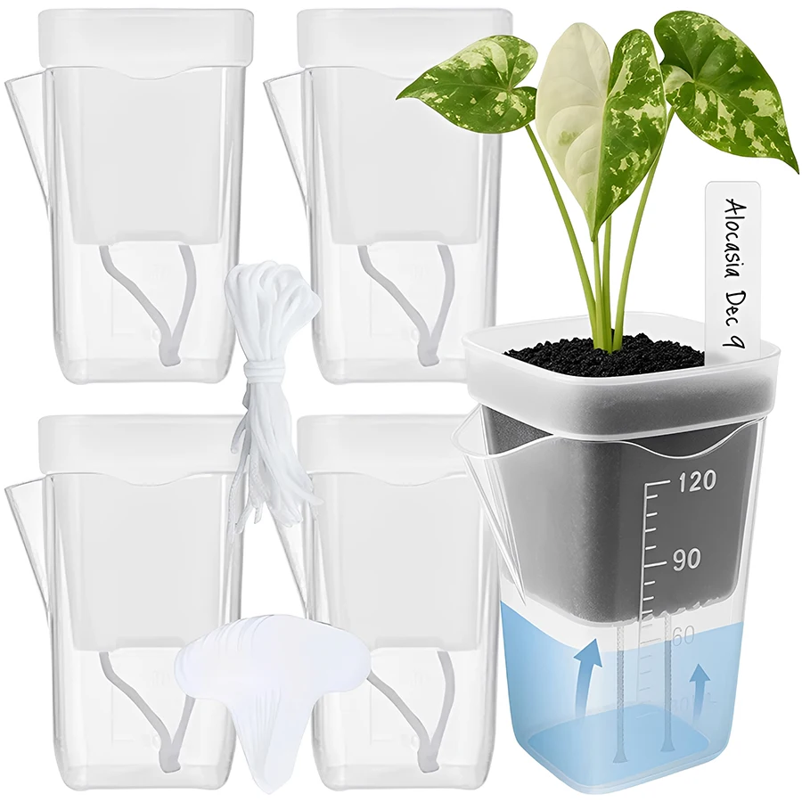 6pcs Self‑Watering Seed Starter Pot Kit Nursery Pots with Label, Reusable Germination Containers for Seedlings Plant Propagation