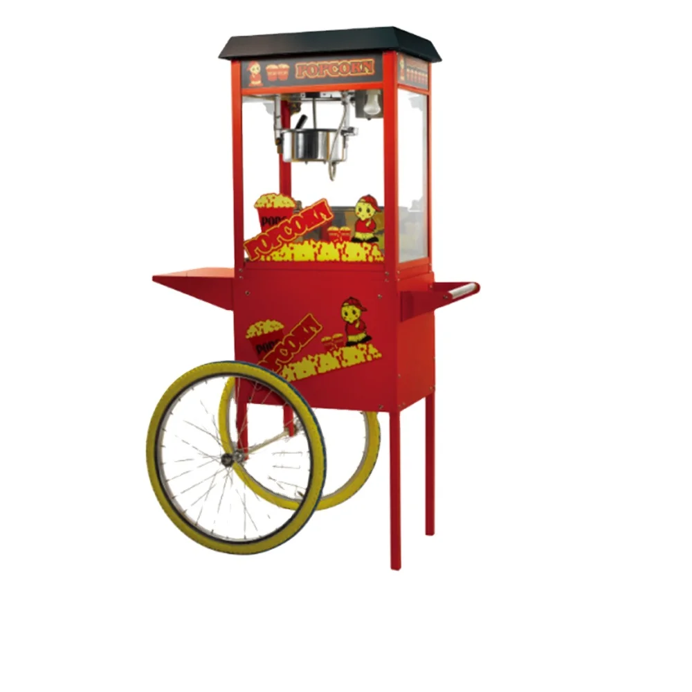 Top Quality flavored popcorn machine with cart make pop corn easy